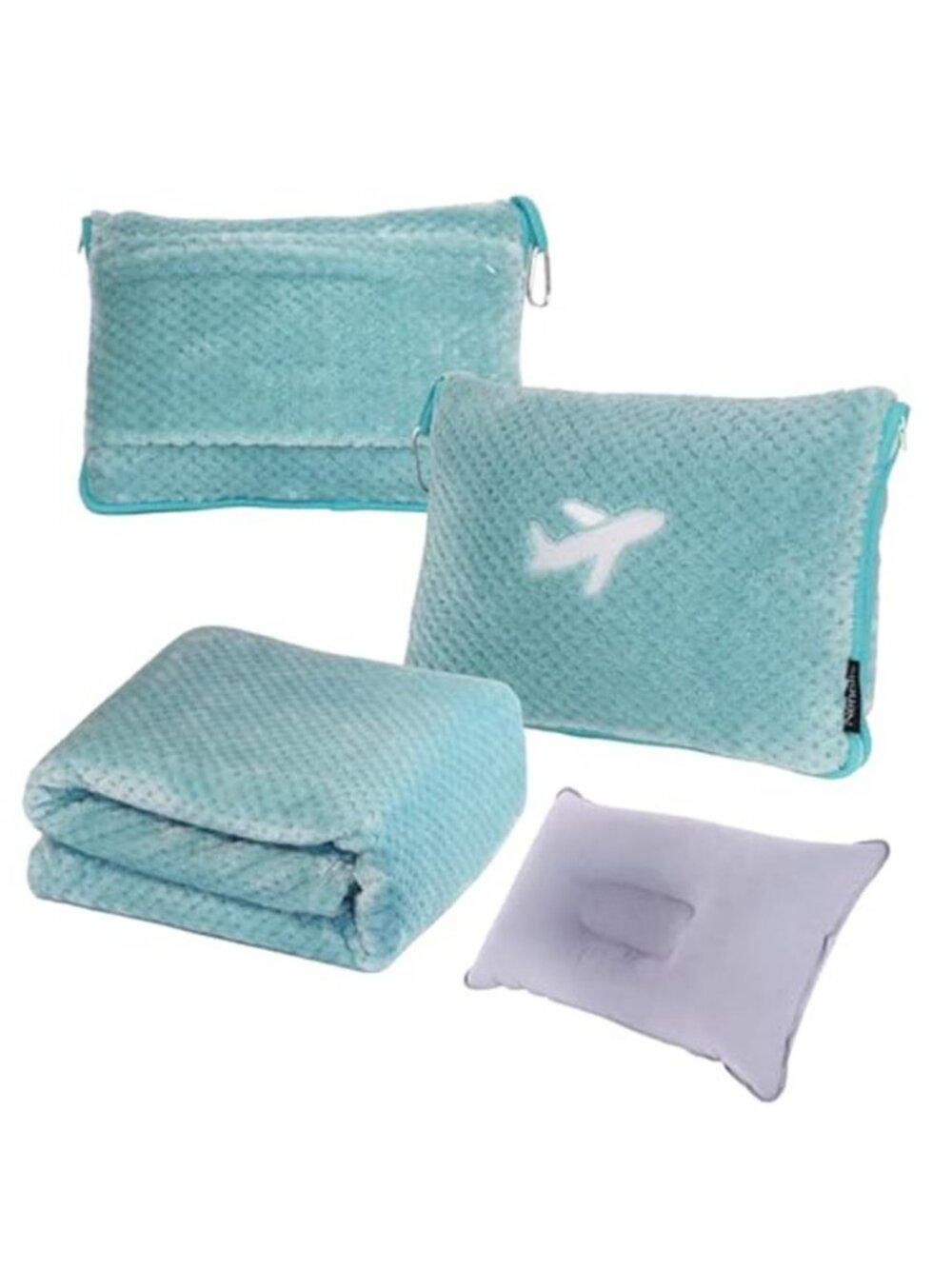 3 in 1 Travel Blanket Pillow Set 350 GSM Thick Travel Blanket